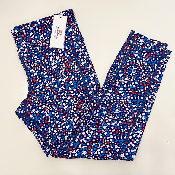 Vineyard Vines Pants - Vineyard Vines Stars & Whales Compression Leggings Medium New Patriotic